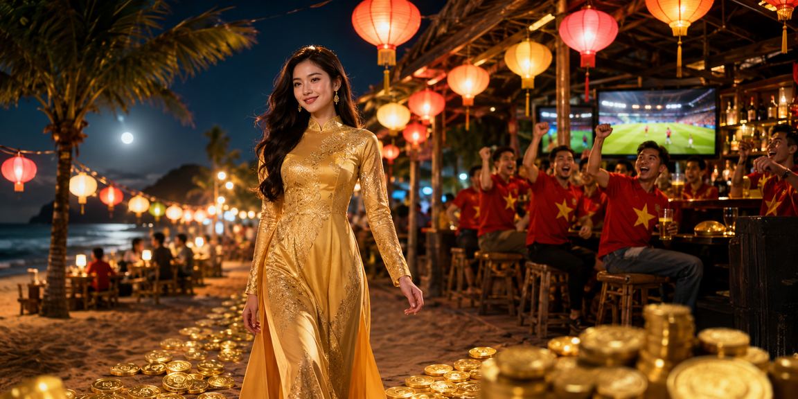 Người chơi trải nghiệm Casino trực tiếp tại Côn Đảo trong trang phục áo dài